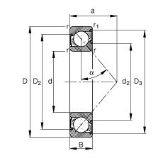 ǽ|S 7201-B-2RS-TVP, (j) DIN 628-1 (bio)(zhn)Ҫߴ磬|  = 40ɂ(c)ܷ